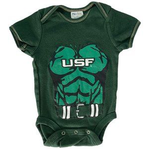 4/$12 💥♻ Pro Edge Infant USF Chest Graphic Dark Green Bodysuit | Sz 6-9m | 418
